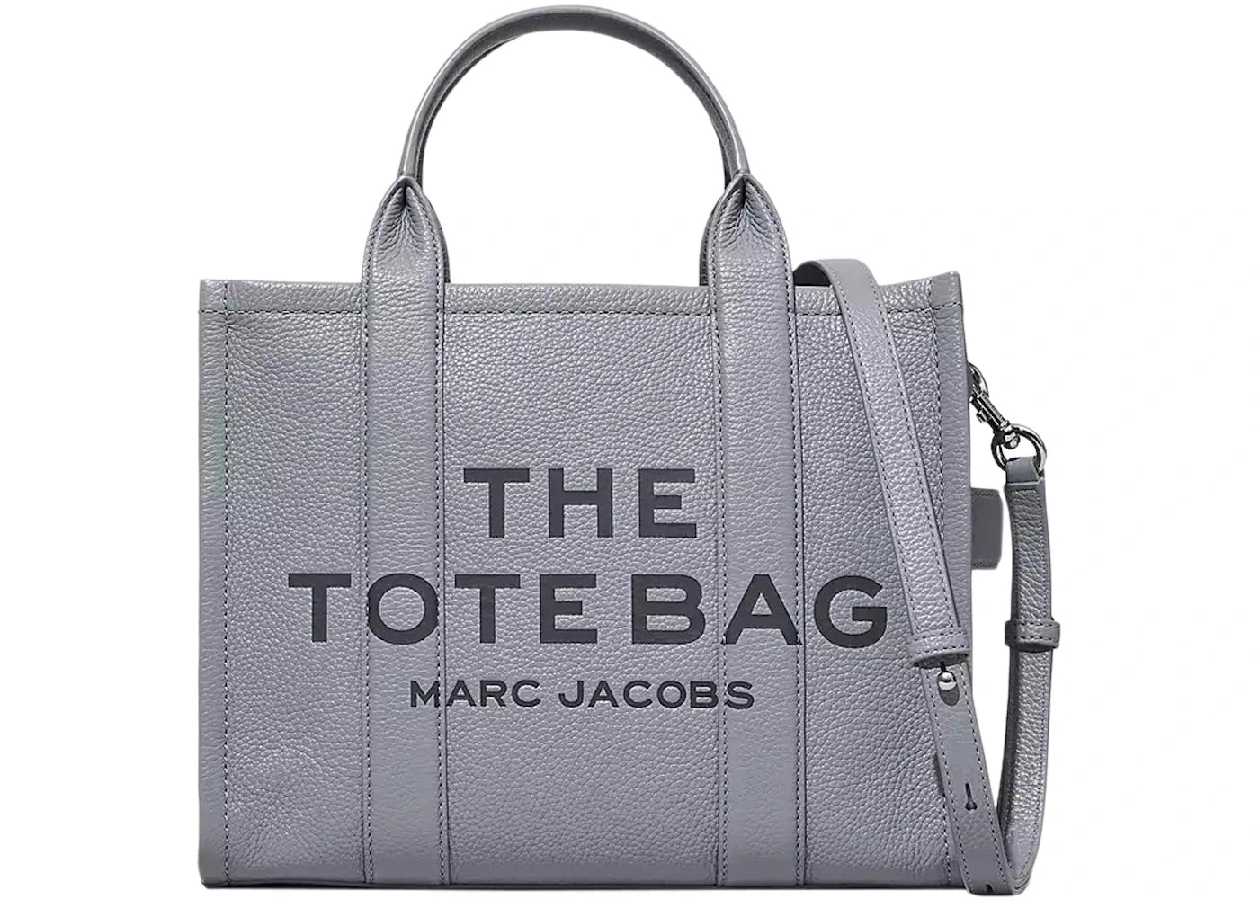 Marc Jacobs The Leather Medium Tote Bag Wolf Grey - vue 360