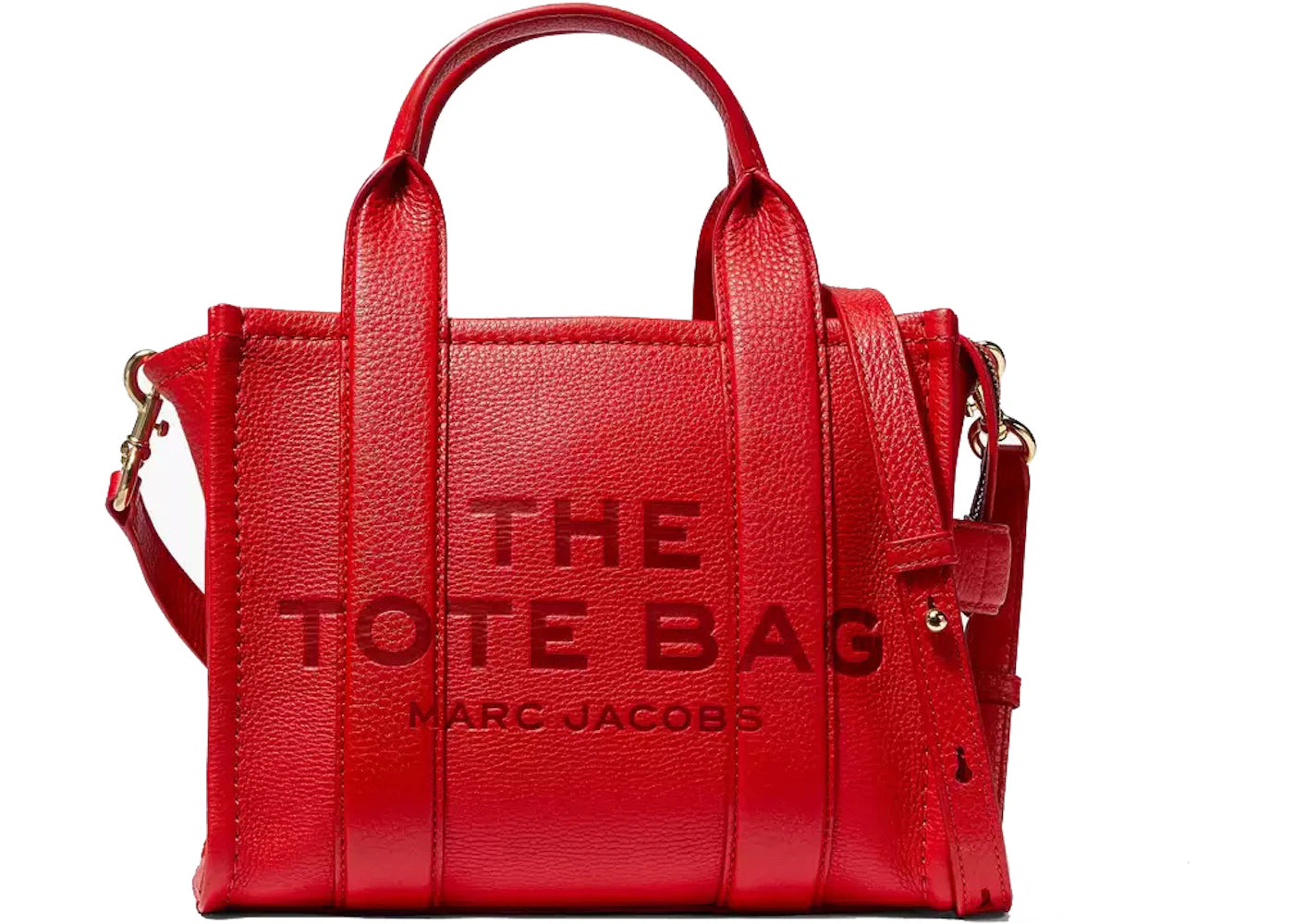 Marc Jacobs The Leather Tote Bag Small True Red - vue 360