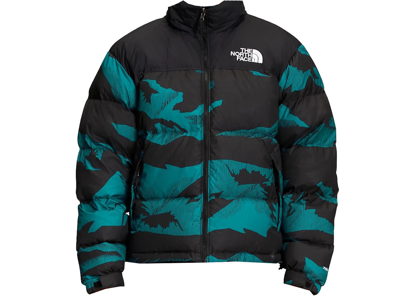 The North Face 1996 Retro Nuptse 700 Fill Packable Jacket Harbor Blue/Linear Mountain Print