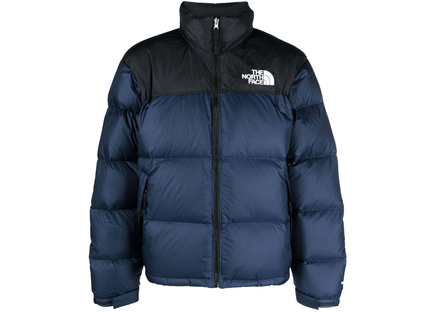 The North Face 1996 Retro Nuptse Logo-Print Padded Jacket Navy Blue/Black - vue secondaire A