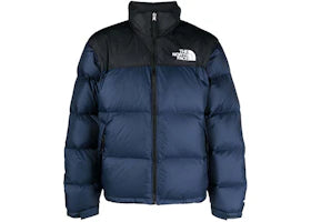 The North Face 1996 Retro Nuptse Logo-Print Padded Jacket Navy Blue/Black - authentic The North Face apparel