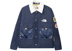 The North Face x Brain Dead 76 Oversized Mountain Chore Coat Navy - vue 360