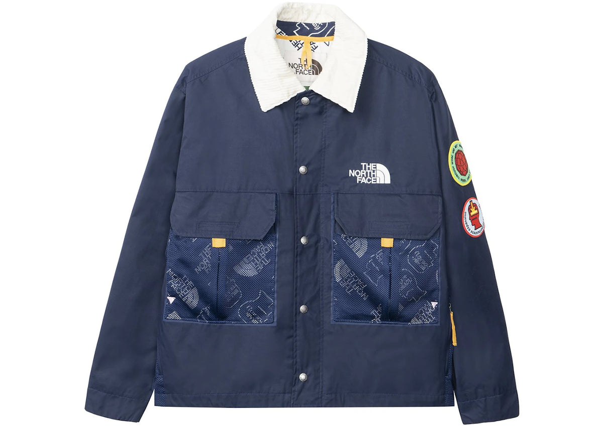 The North Face x Brain Dead 76 Oversized Mountain Chore Coat Navy - vue 360