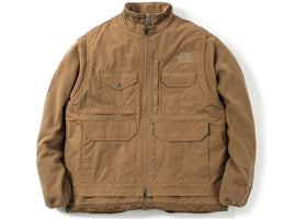 The North Face x Invincible 2 in 1 Denali Jacket Utility Brown - vue 360