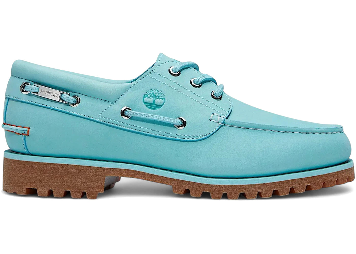 Timberland 3-Eye Classic Lug Boat Shoe Jacquemus Aqua Nubuck - vue 360