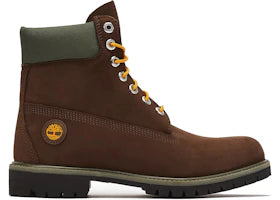 Timberland 6" Premium Waterproof Boot Dark Brown Green - authentic Timberland sneakers