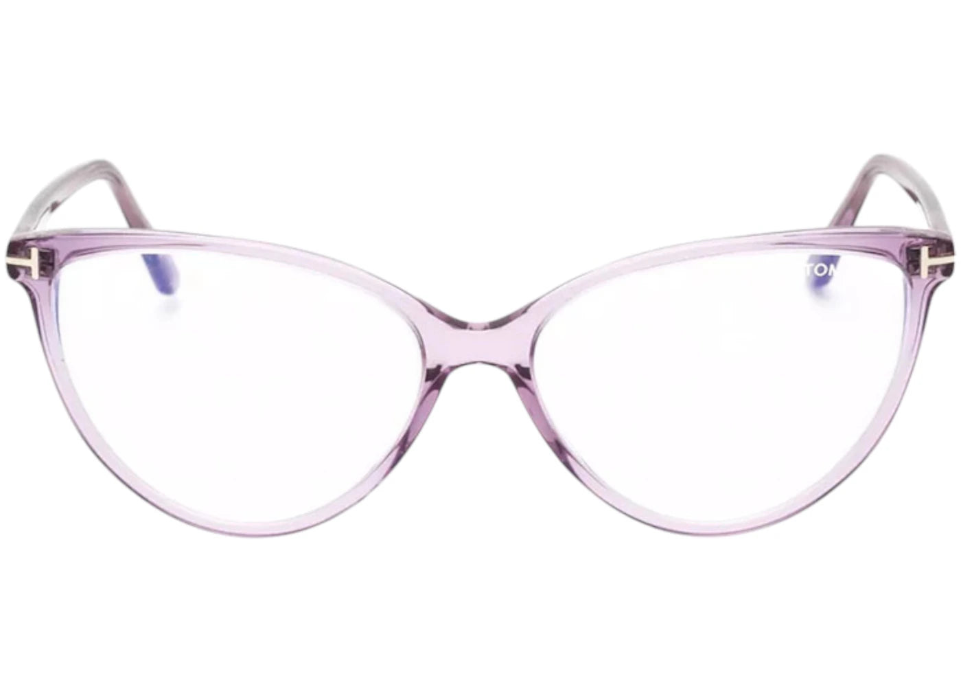 Tom Ford Round Eyeglasses Shiny Transparent Liliac (FT5743-B 078) - vue secondaire B