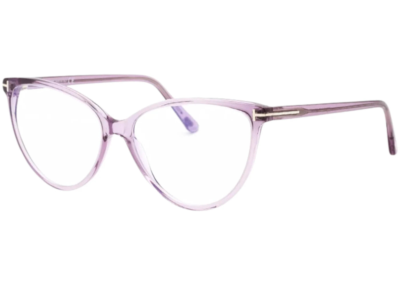 Tom Ford Round Eyeglasses Shiny Transparent Liliac (FT5743-B 078) - vue secondaire A