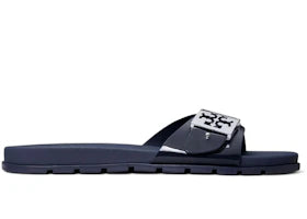 Tory Burch Buckle Slide New Navy Silver (Women's) - vue 360