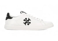 Tory Burch Double T Howell Court Sneaker Titanium White/Black (Women's)