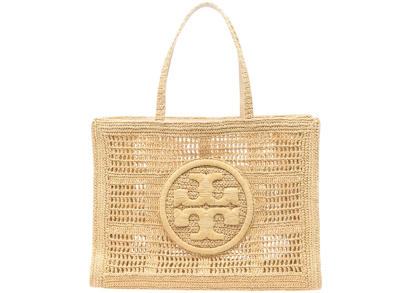 Tory Burch Ella Hand-Crocheted Large Tote Bag Natural - vue 360