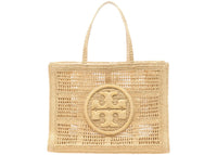 Tory Burch Ella Hand-Crocheted Large Tote Bag Natural