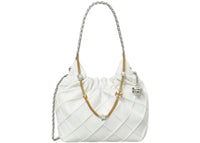 Tory Burch Fleming Distressed Mini Hobo Bag Blanc