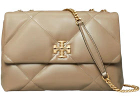 Tory Burch Kira Diamond Quilt Convertible Shoulder Bag Taupe Oak - vue 360