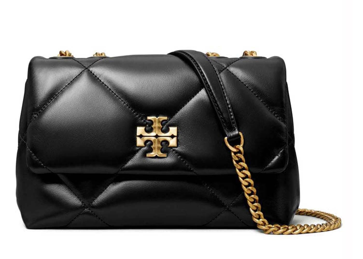 Tory Burch Kira Diamond Quilt Kleine wandelbare Schultertasche Schwarz - vue 360