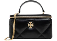 Tory Burch Kira Diamond Quilt Vanity Case Black