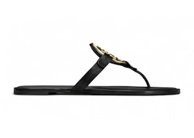 Tory Burch Metal Miller Flip Flop Black (Women's) - vue 360