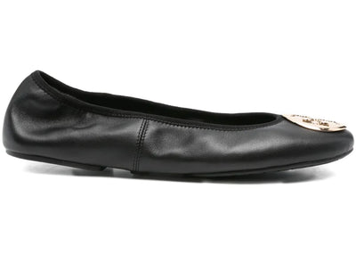 Tory Burch Reva Travel Ballet Flat Perfect Black Gold (Women's)