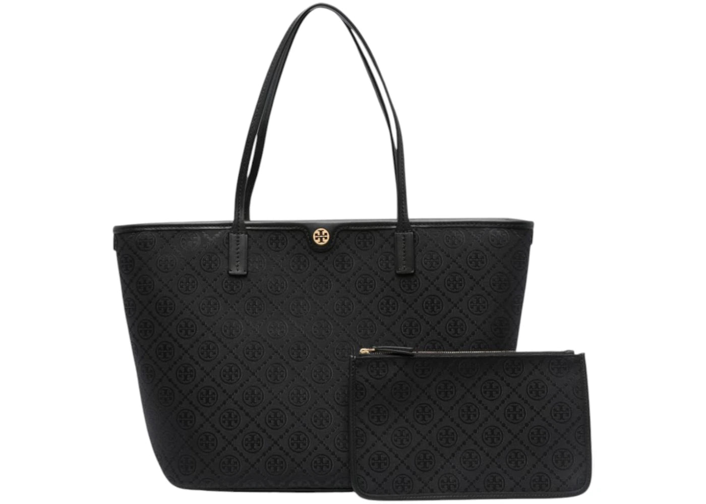 Tory Burch T Monogram Zip Tote Black - vue secondaire B