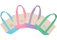 Trader Joe's Mini Canvas Tote Bag (Set of 4) Pastel