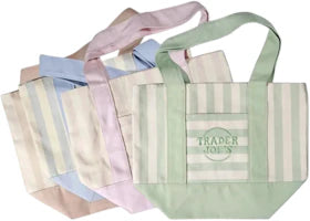 Trader Joe's Mini Canvas Tote Bag (Set of 4) Striped - vue 360