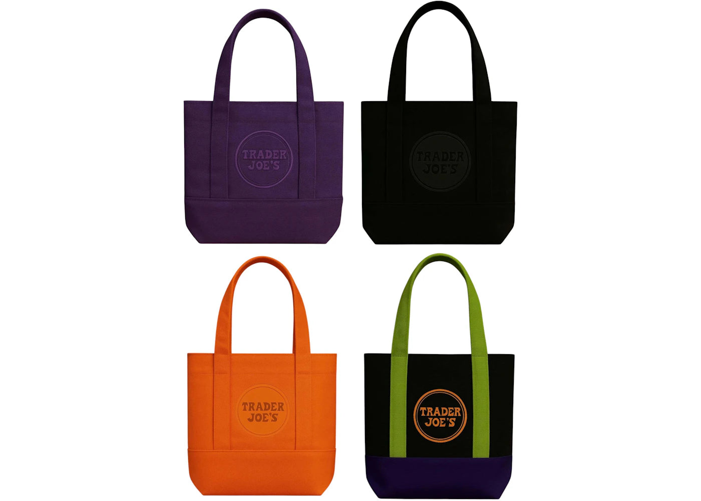 Trader Joe's Mini Canvas Tote Bag (Set of 4) Halloween
