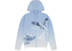 Trapstar Flying Birds Zip Windbreaker Jacket Blue - vue 360