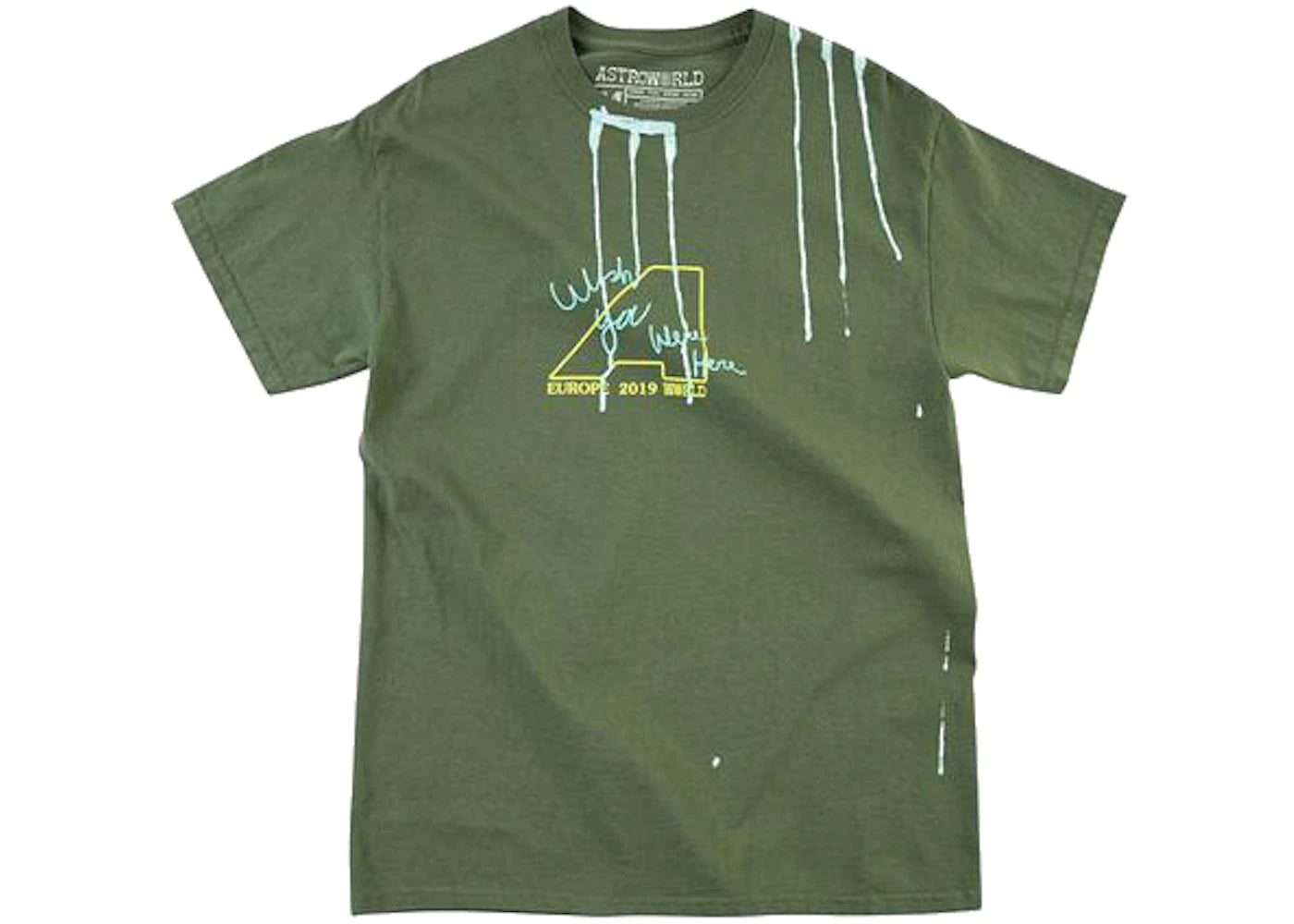 Travis Scott Astroworld Europe Exclusive T-Shirt Washed Green - vue secondaire B