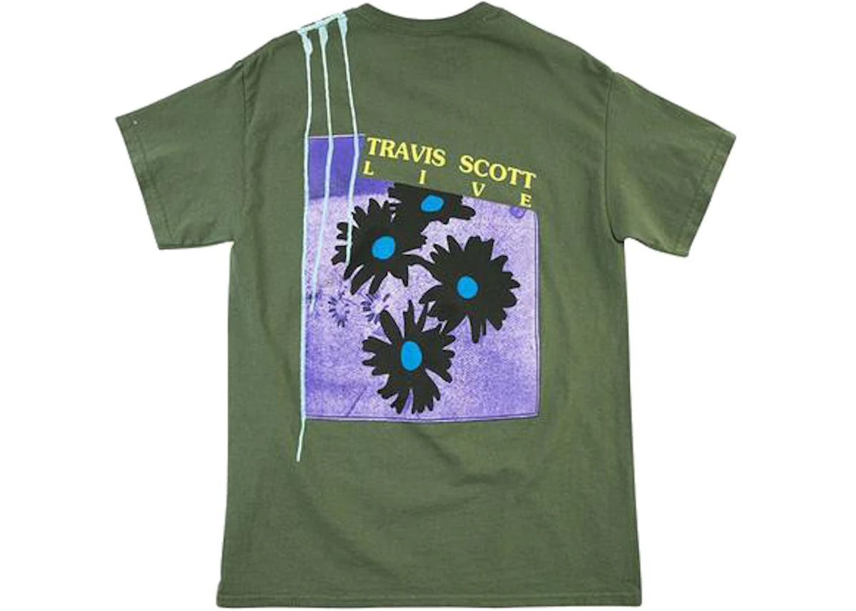 Travis Scott Astroworld Europe Exclusive T-Shirt Washed Green - vue 360