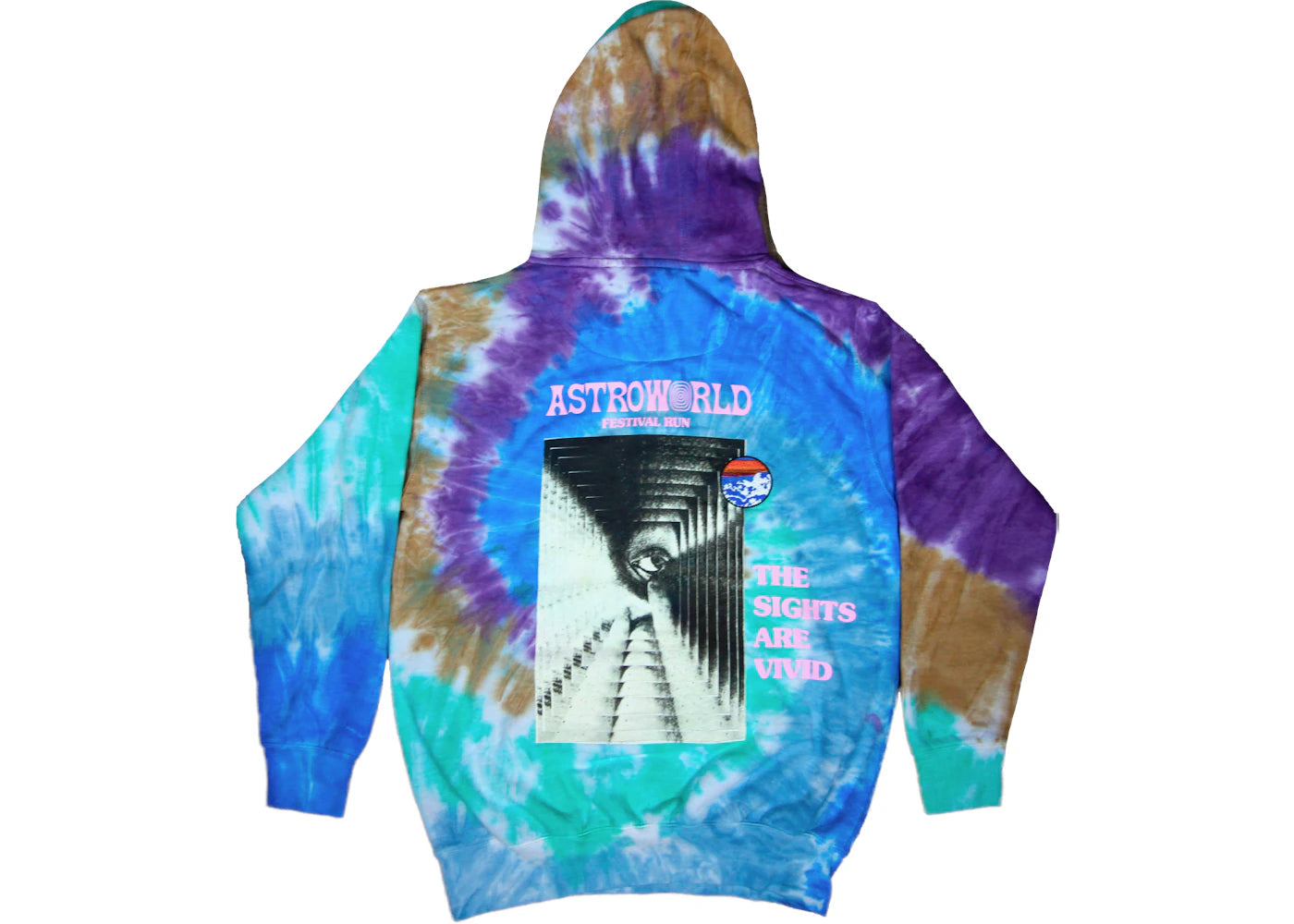 Travis Scott Astroworld Festival Run Hoodie Tie Dye - vue secondaire A