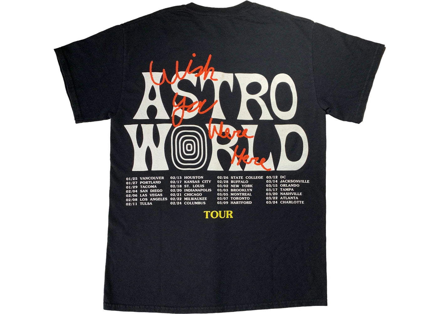 Travis Scott Astroworld Tour Wish You Were Here Tee Black - vue secondaire A