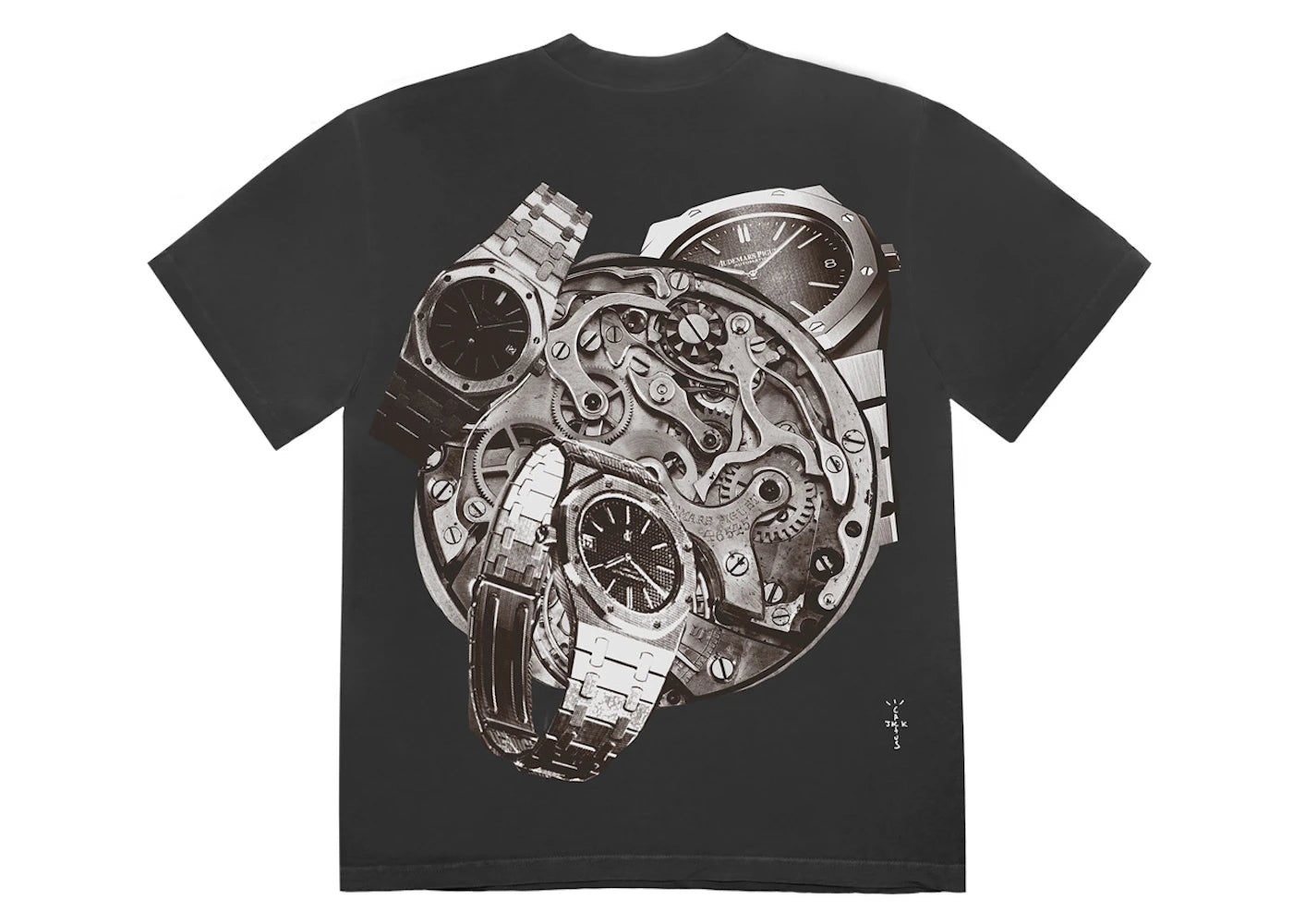 Travis Scott CJ x Audemars Piguet Collage T-Shirt Schwarz - vue 360