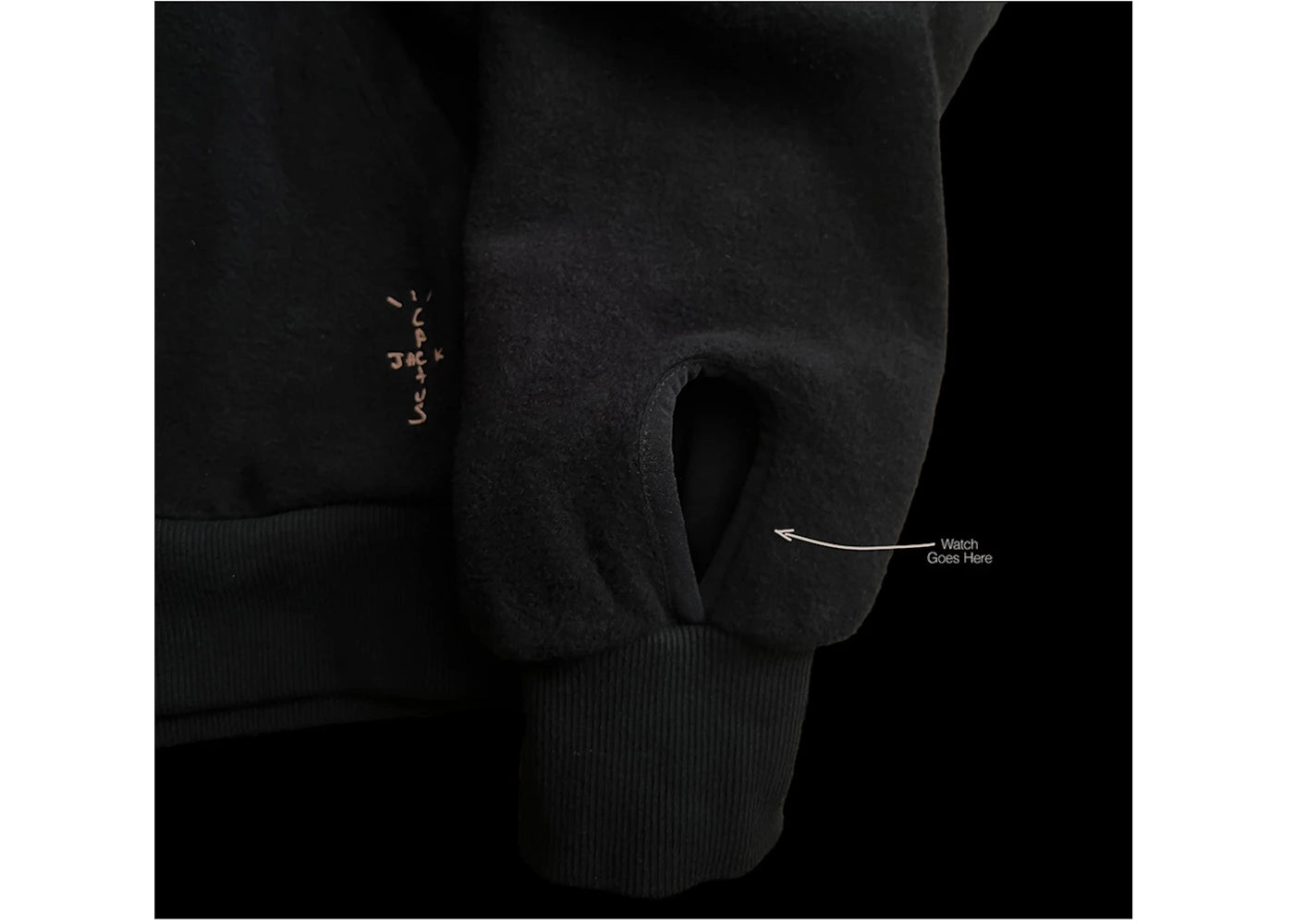 Travis Scott CJ x Audemars Piguet Split Logo Zip Up Hoodie Black - vue secondaire A