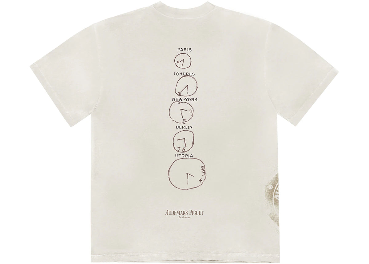 Travis Scott CJ x Audemars Piguet Time Zones T-Shirt Weiß - vue 360