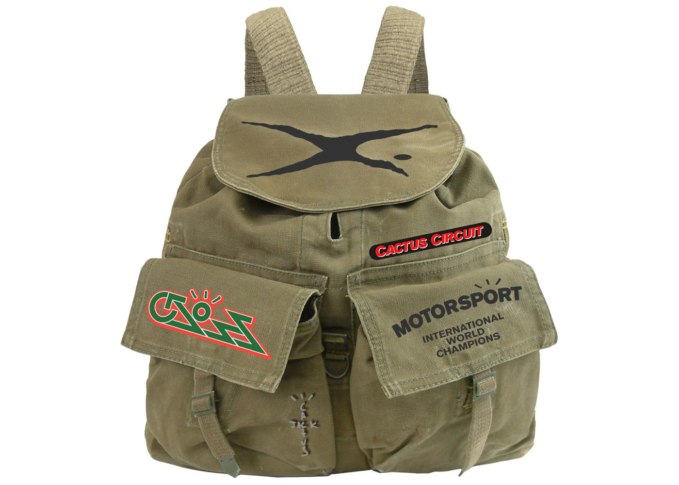 Travis Scott Cactus Jack Canvas Backpack Olive - vue secondaire A