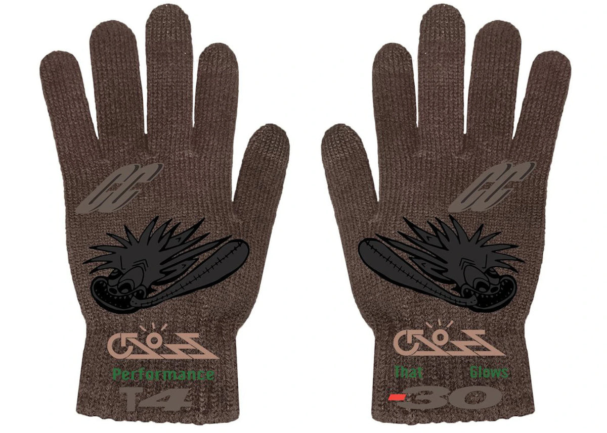 Travis Scott Cactus Jack Cross Gloves Brown - vue 360