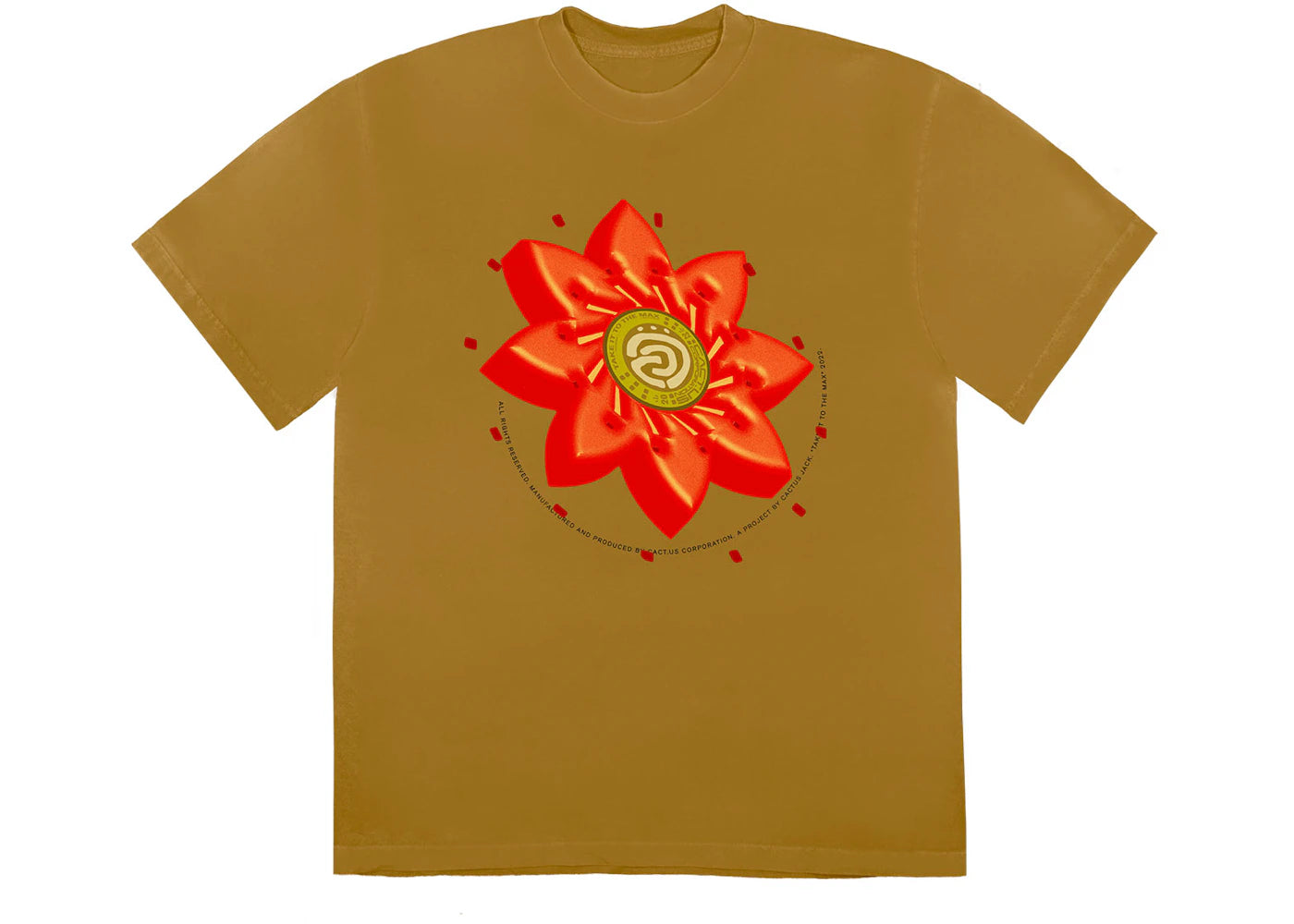 Travis Scott Cactus Jack Flower T-shirt Gold - vue secondaire A