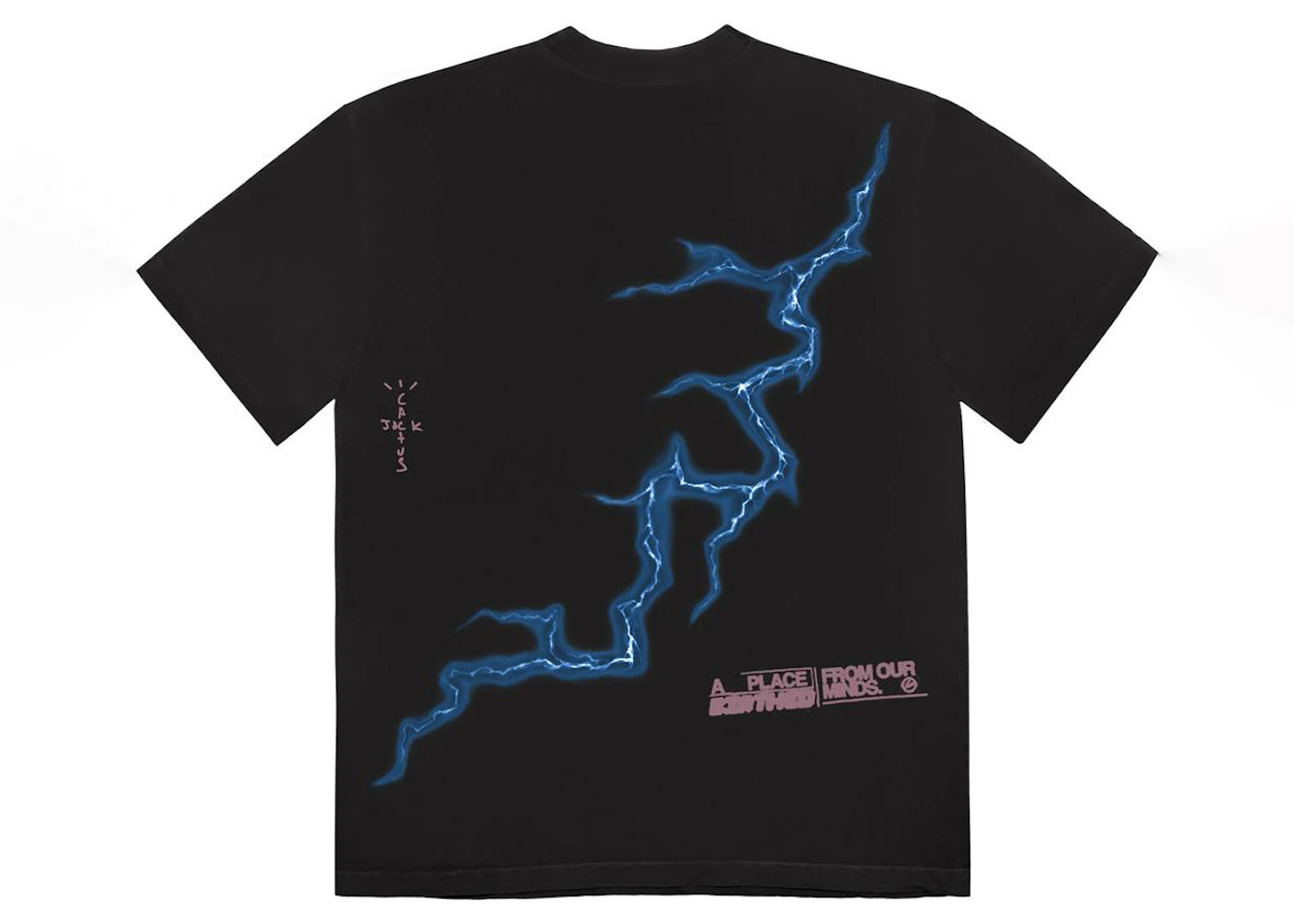 Travis Scott Cactus Jack For Fragment Danger T-Shirt, gewaschenes Schwarz