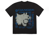 Travis Scott Cactus Jack For Fragment Danger T-Shirt, gewaschenes Schwarz