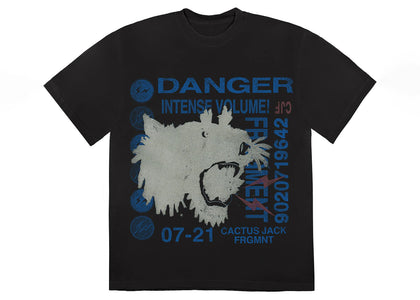 Travis Scott Cactus Jack For Fragment Danger Tee Washed Black - authentic Travis Scott product