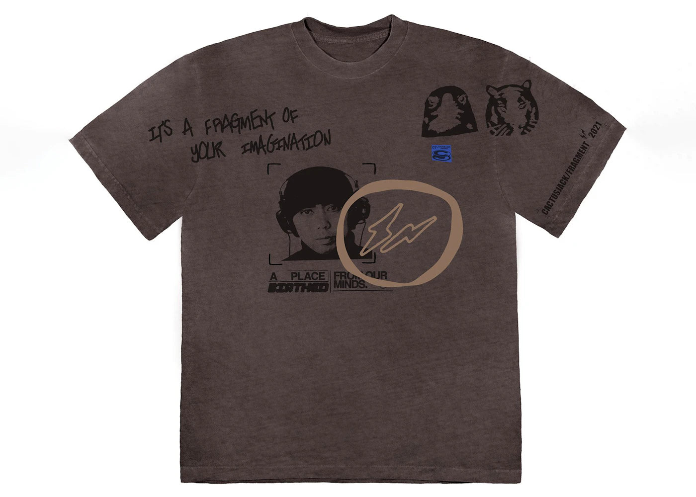 Travis Scott Cactus Jack For Fragment Hiroshi Tee Brown Pepper - vue secondaire A