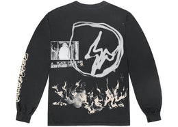 Travis Scott Cactus Jack For Fragment Logo L/S T-shirt Washed Black - authentic Travis Scott apparel