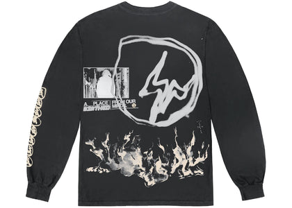 Travis Scott Cactus Jack For Fragment Logo L/S T-shirt Washed Black - authentic Travis Scott apparel