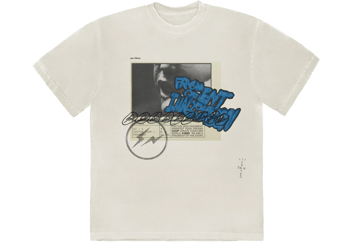 Travis Scott Cactus Jack For Fragment Manifest T-shirt White - vue 360
