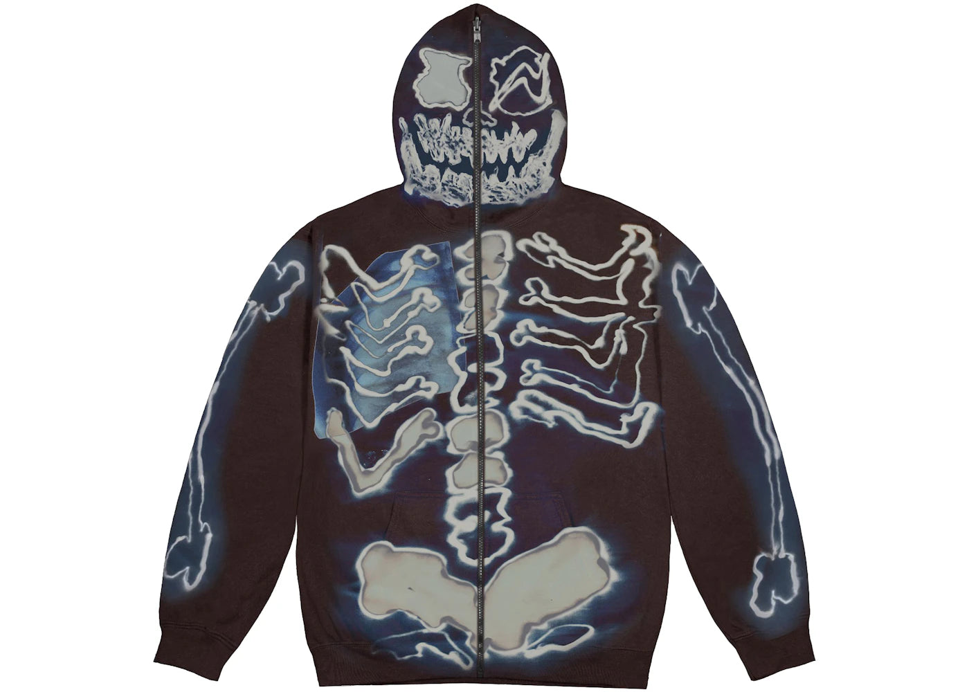Travis Scott Cactus Jack For Fragment Skeleton Graffiti Full Zip Hoodie Multi - vue 360