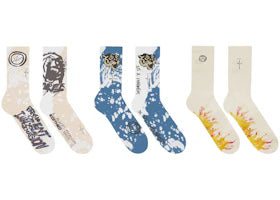 Travis Scott Cactus Jack For Fragment Socks (3 Pack) Multi - vue 360