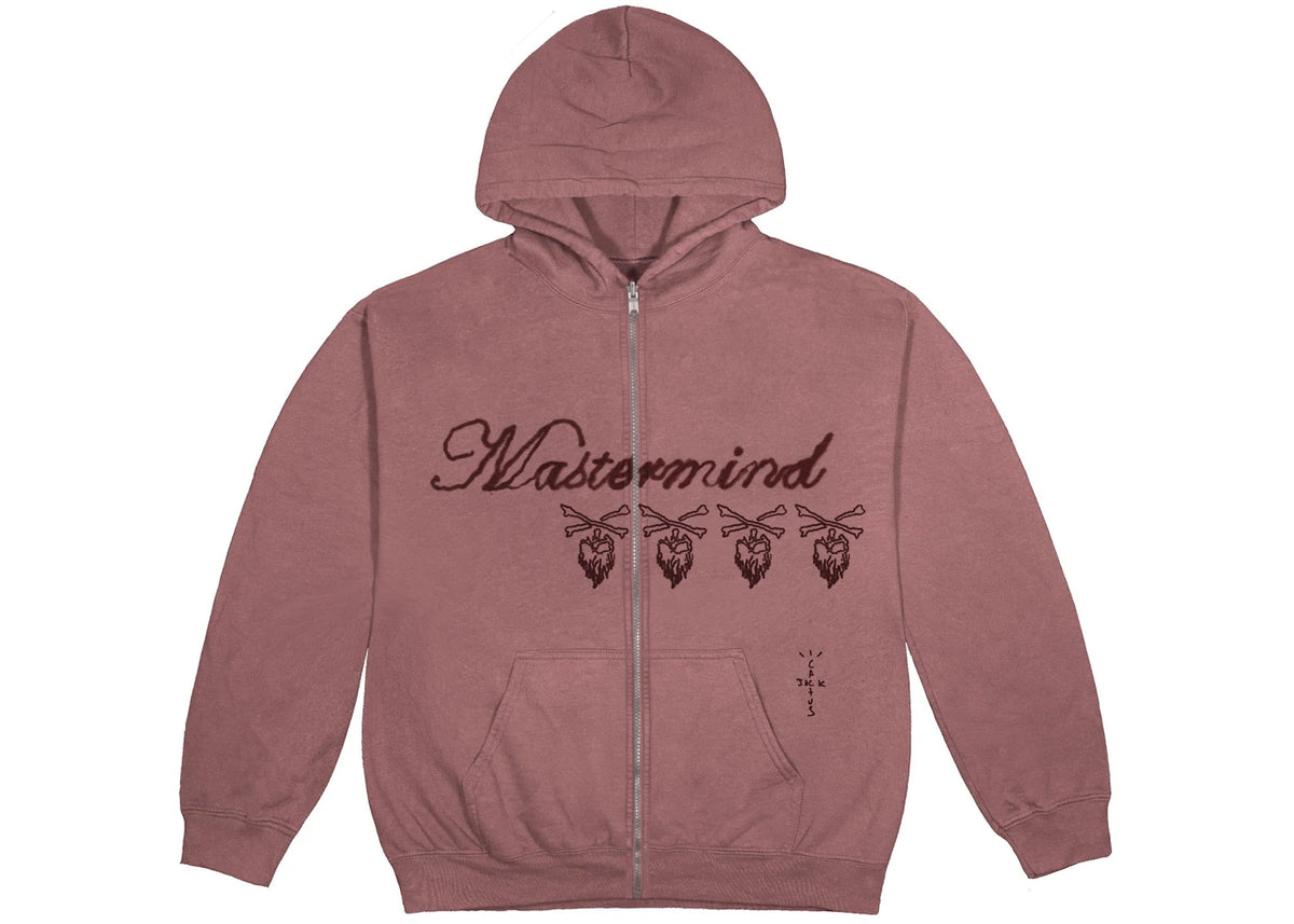 Travis Scott Cactus Jack For Mastermind Skull Zip Up Hoodie Washed Red - vue secondaire B