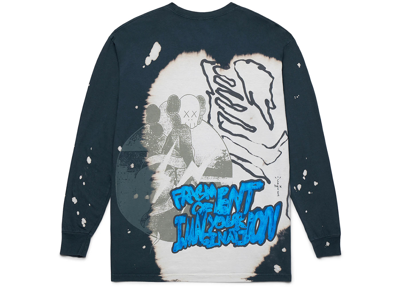Travis Scott Cactus Jack + Kaws For Fragment Langarmshirt, mehrfarbig grau - vue secondaire B