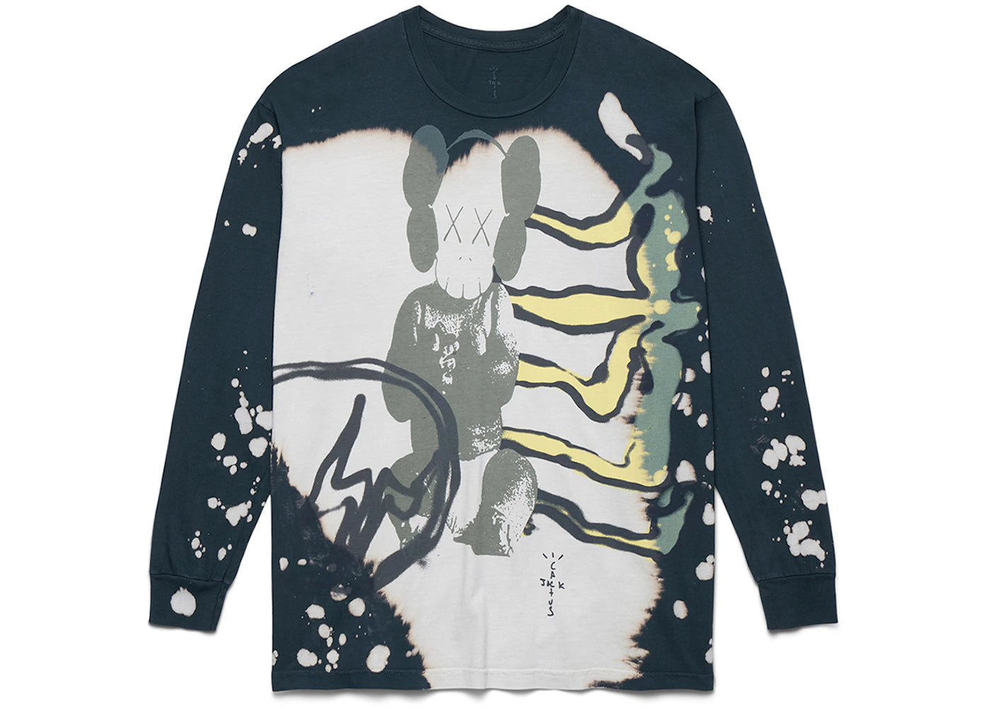 Travis Scott Cactus Jack + Kaws For Fragment Langarmshirt, mehrfarbig grau - vue secondaire A