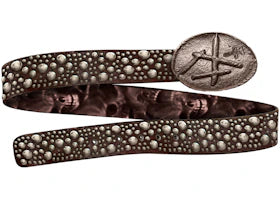 Travis Scott Cactus Jack Studded Belt Brown - vue 360